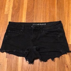 American Eagle Black jean shorts size 8